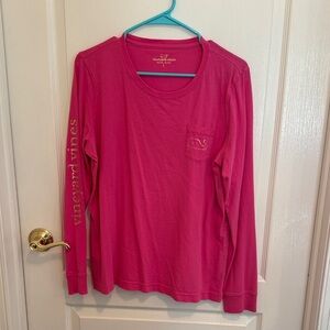 Vineyard Vines Pink & Gold Long Sleeve Shirt